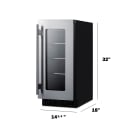 Summit ASDG1521 15" W Undercounter Refrigerator w/ (1) Section & (1) Door, 115v thumbnail 5