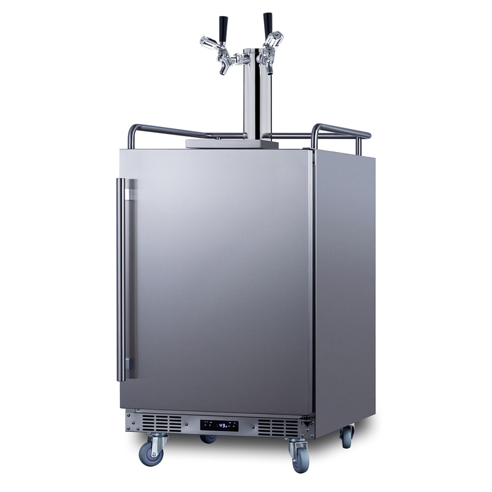 Summit BC74OSCOMTWIN 24" Kegerator Beer Dispenser w/ (3) 1/6 Keg Capacity - (1) Column, Stainless, 115v