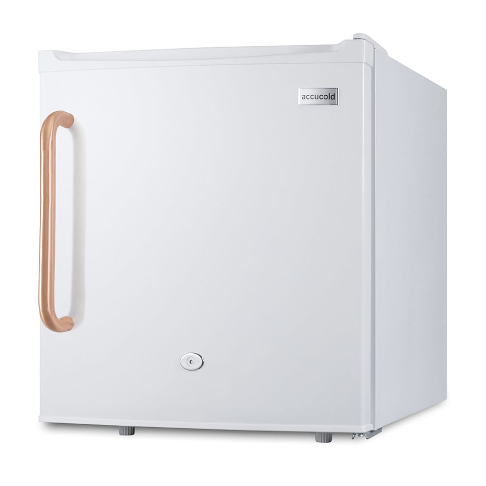 Summit FFAR23LTBC 1.7 cu ft Countertop Refrigerator w/ Solid Door - White w/ Copper Handle, 115v