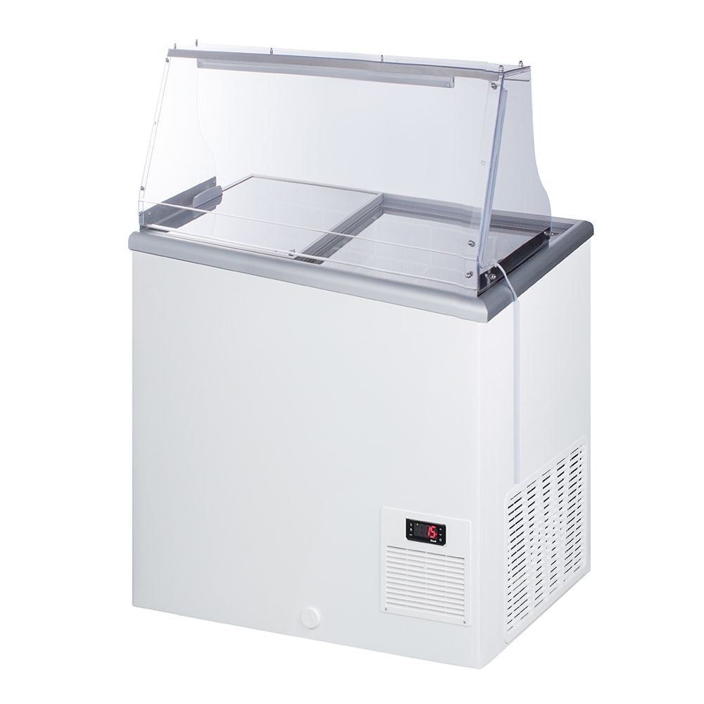 Summit NOVA22PDC 30" Mobile Ice Cream Dipping Cabinet w/ 6 Tub Capacity - White, 115v