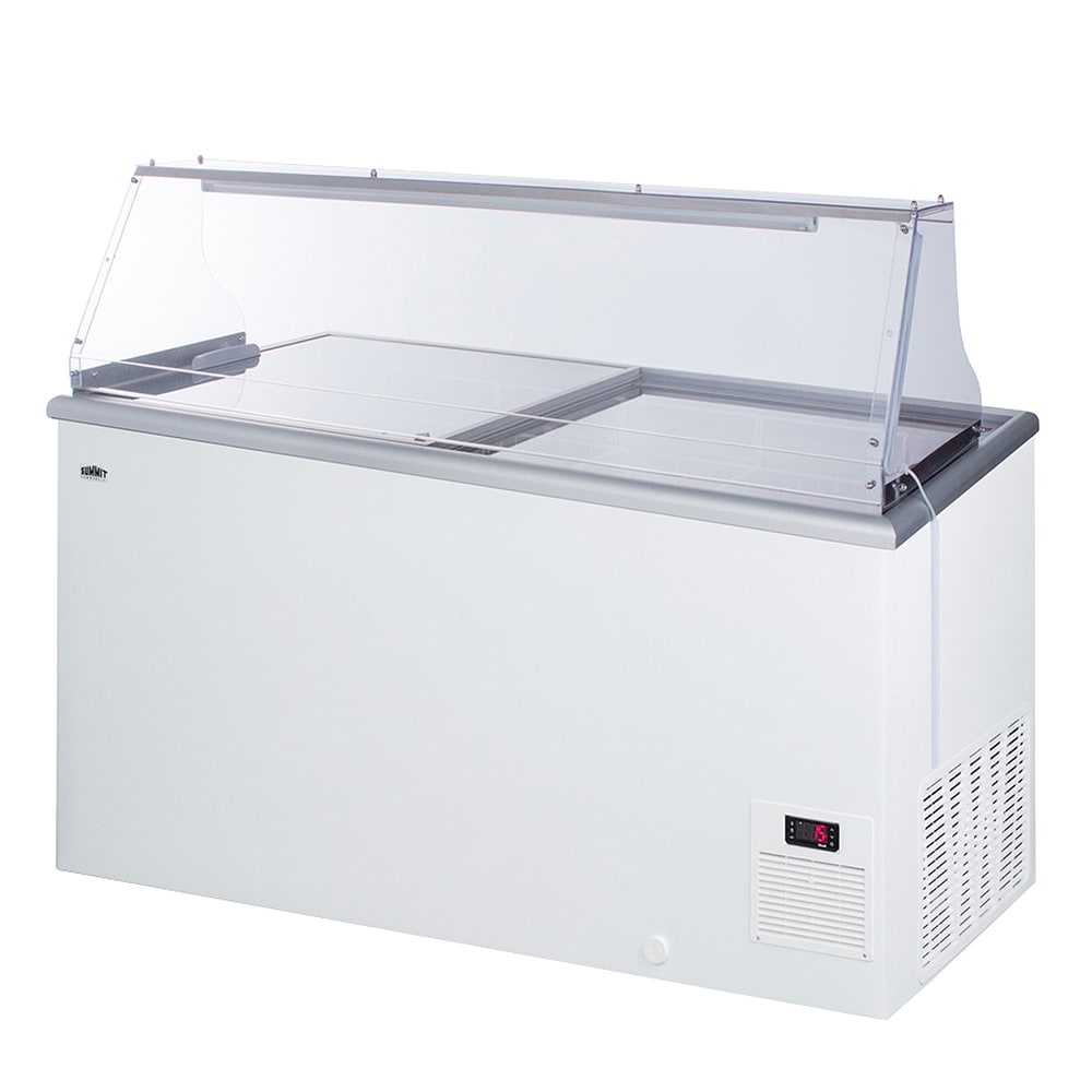 Summit NOVA45PDC 53" Mobile Ice Cream Dipping Cabinet w/ 14 Tub Capacity - White, 115v