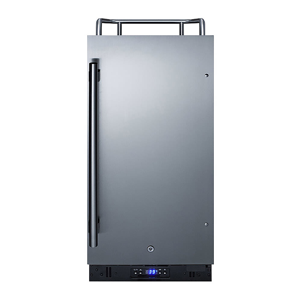 Summit SBC15NK 15" Kegerator Beer Dispenser w/ (1) Keg Capacity - No Tap Kit, Black/Stainless, 115v