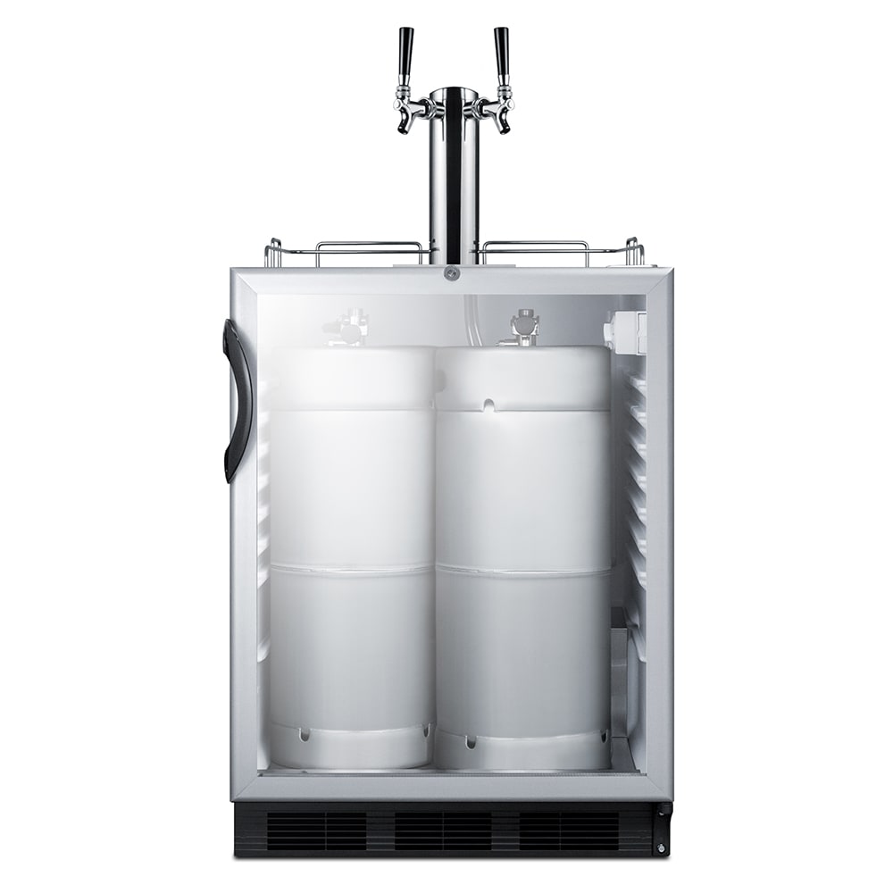 Summit SBC56GBIADA 24" Kegerator Beer Dispenser w/ (2) Keg Capacity - (1) Column, Black, 115v