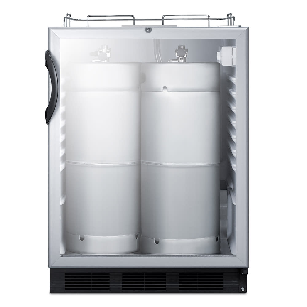 Summit SBC56GBINKADA 24" Kegerator Beer Dispenser w/ (2) Keg Capacity - No Tap Kit, Black, 115v
