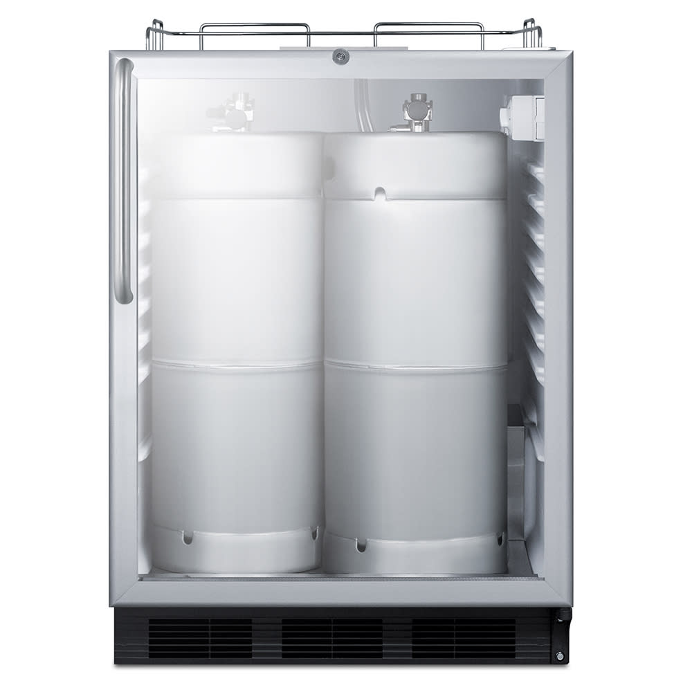 Summit SBC56GBINKCSSADA 23 3/8" Kegerator Beer Dispenser w/ (2) Keg Capacity - No Tap Kit, Stainless, 115v