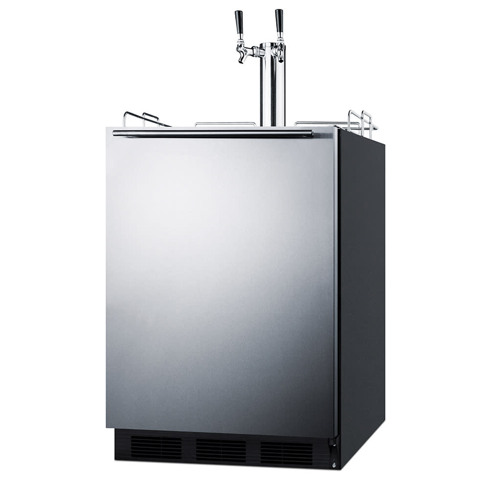 Summit SBC58BLBIADA 24" Kegerator Beer Dispenser w/ (2) Keg Capacity - (1) Column, Stainless, 115v