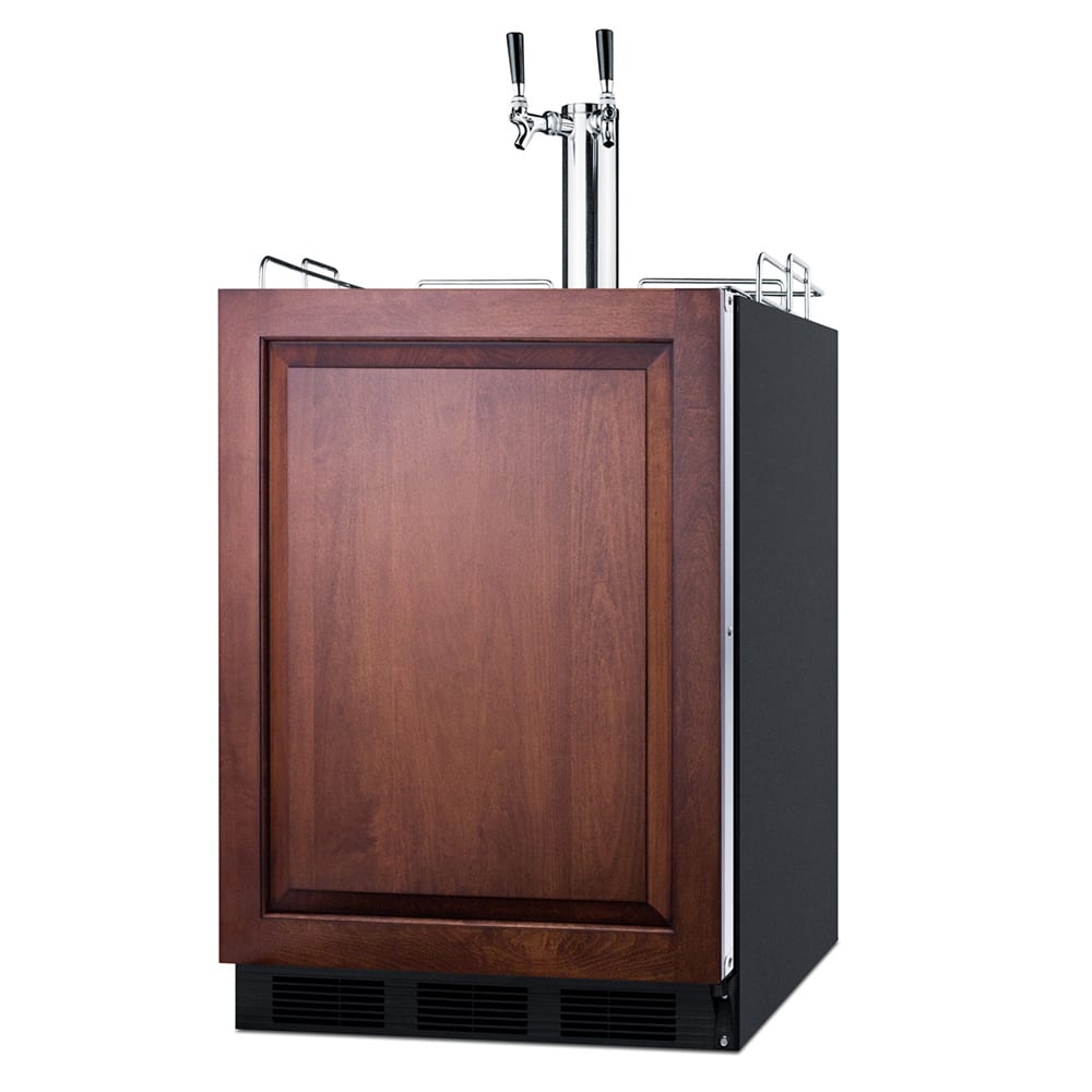 Summit SBC58BLBIADAIF 24" Kegerator Beer Dispenser w/ (2) Keg Capacity - (1) Column, Black, 115v