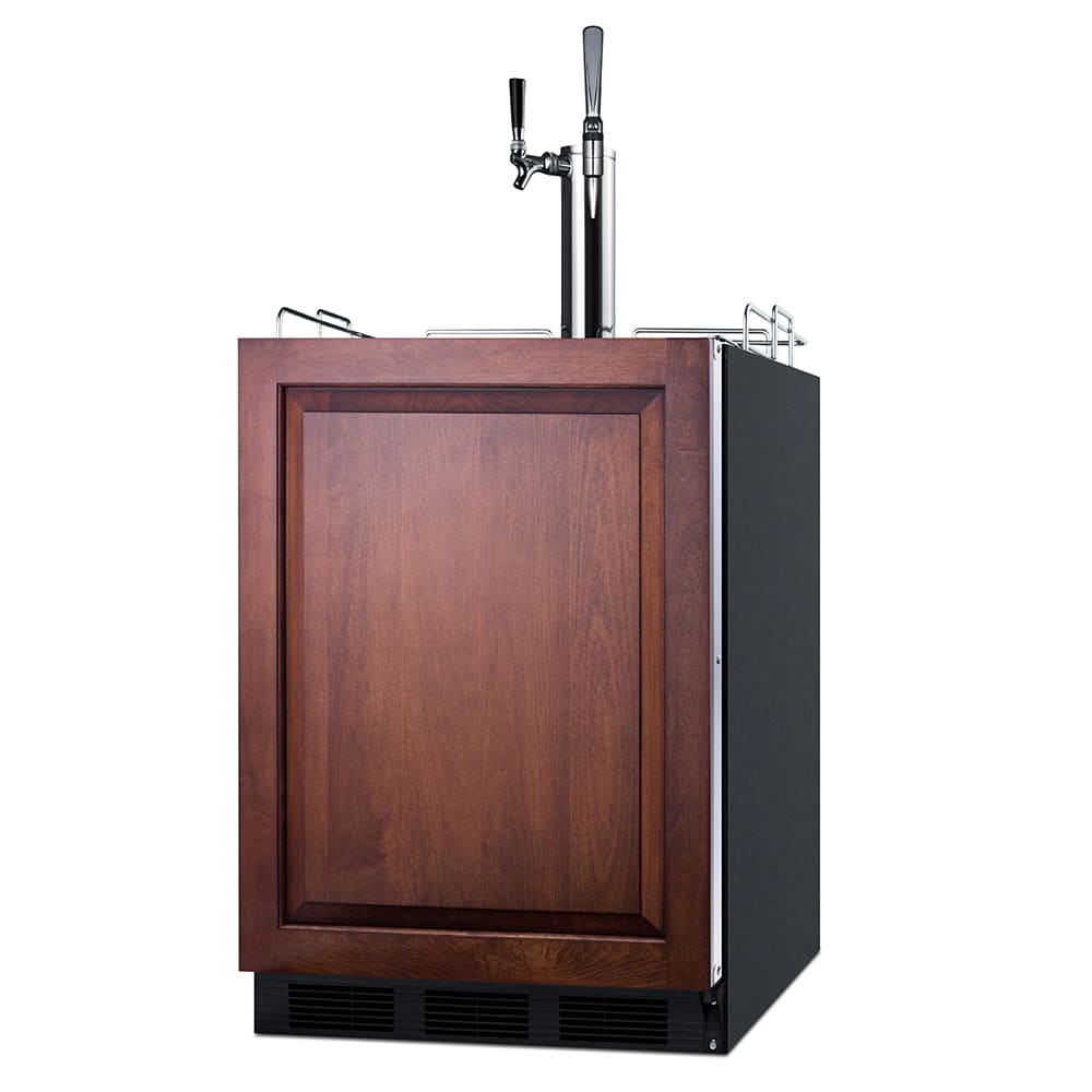 Summit SBC58BLBIADAIFCMTWIN 24" Draft Cold Brew & Nitro Coffee Dispenser - (1) Column & (2) Taps, Black, 115v