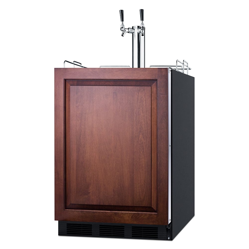 Summit SBC58BLBIADAIFWKDTWIN 24" Kegerator Wine Dispenser w/ (1) Keg Capacity - (1) Column, Black, 115v