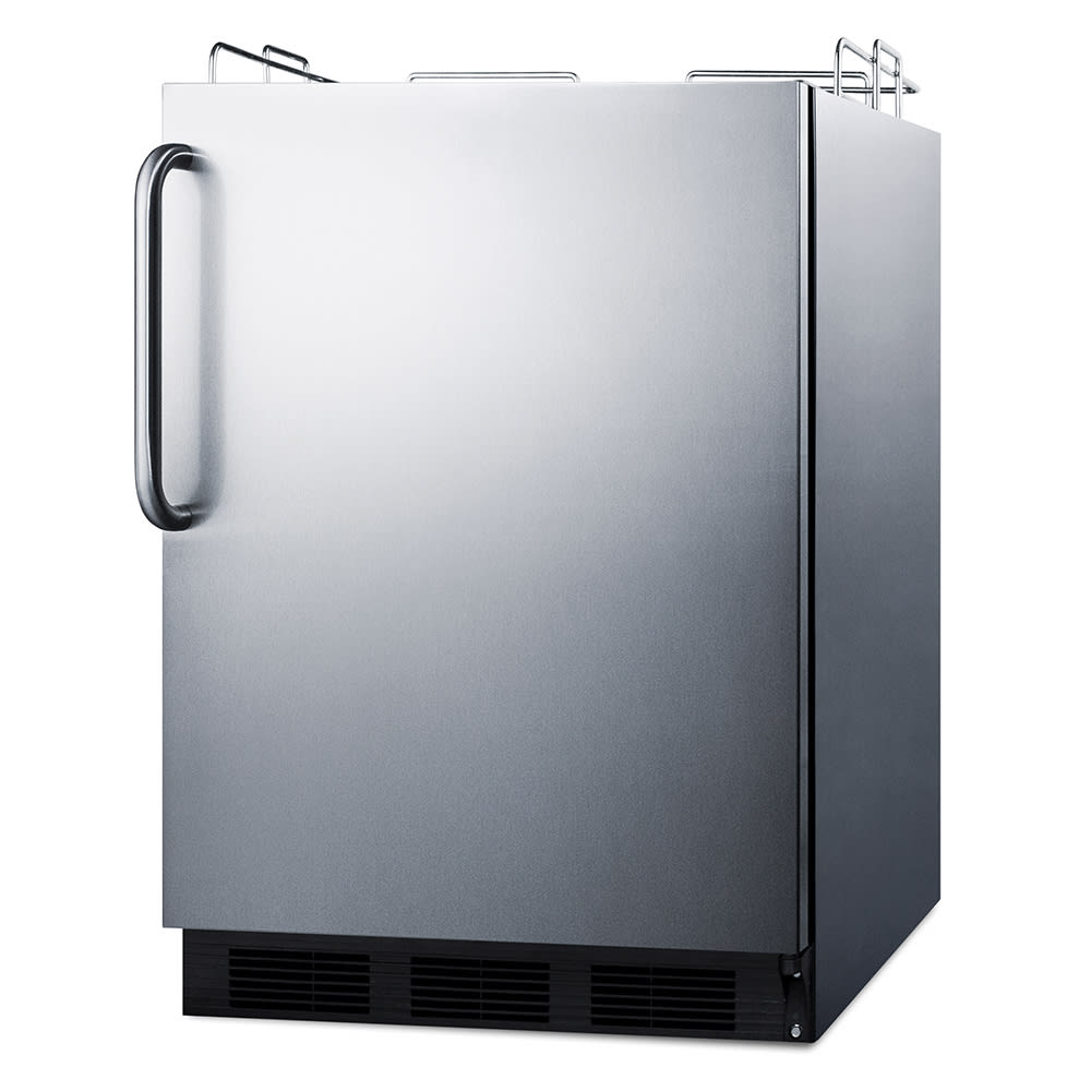 Summit SBC58BLBICSSADANK 23 5/8" Kegerator Beer Dispenser w/ (2) Keg Capacity - No Tap Kit, Stainless, 115v