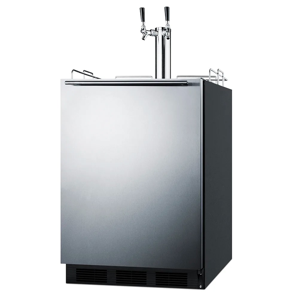 Summit SBC58BLBIADAWKDTWIN 24" Kegerator Wine Dispenser w/ (1) Keg Capacity - (1) Column, Black, 115v