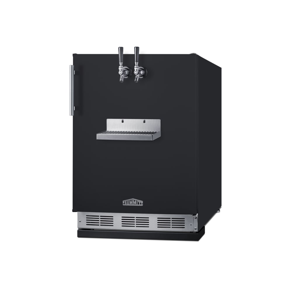 Summit SBC58BFRTP 24" Front Tap Kegerator Beer Dispenser w/ (2) Keg Capacity - Black, 115v