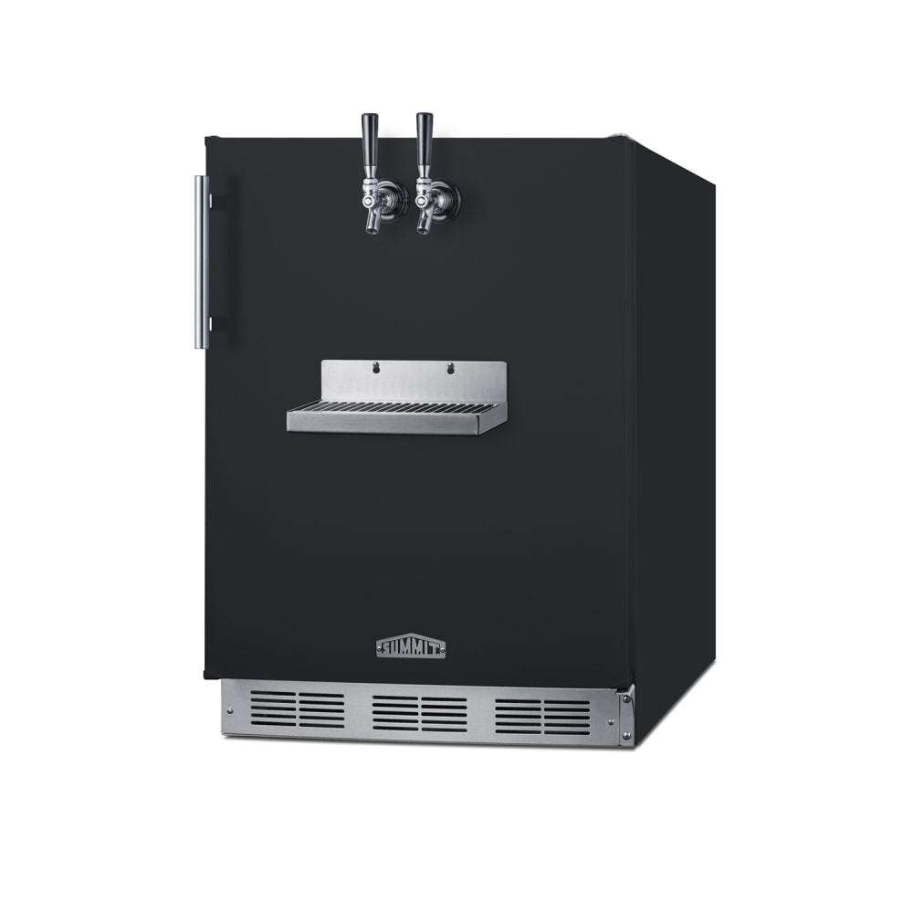 Summit SBC58BFRTPADA 24" Front Tap Kegerator Beer Dispenser w/ (2) Keg Capacity - Black, 115v