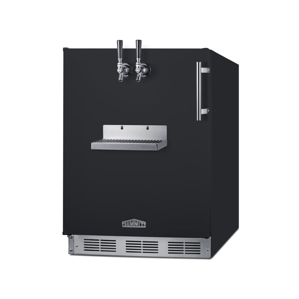 Summit SBC58BFRTPADALHD 24" Front Tap Kegerator Beer Dispenser w/ (2) Keg Capacity - Black, 115v