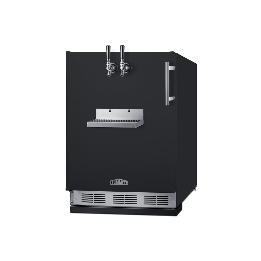 Summit SBC58BFRTPLHD 24" Front Tap Kegerator Beer Dispenser w/ (2) Keg Capacity - Black, 115v
