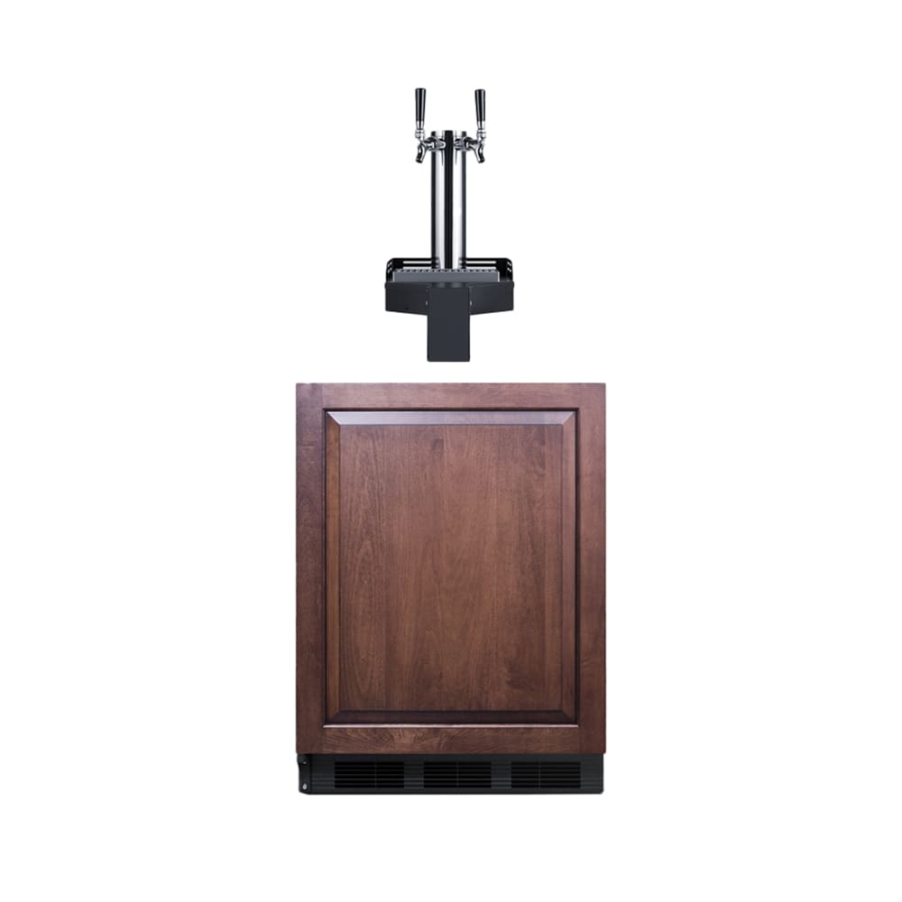 Summit SBC58BLIFFLTWADALHD 24" Floating Tap Kegerator Beer Dispenser w/ (2) Keg Capacity - (1) Column, Panel Ready, 115v