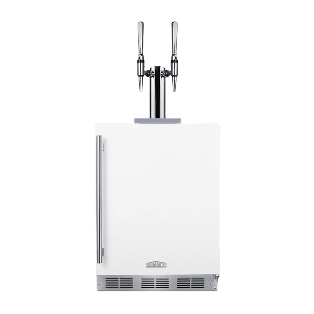 Summit SBC58WHBIADANCFTWIN 23 5/8" Draft Nitro Cold Brew Coffee Dispenser - (1) Column & (2) Taps, White, 115v