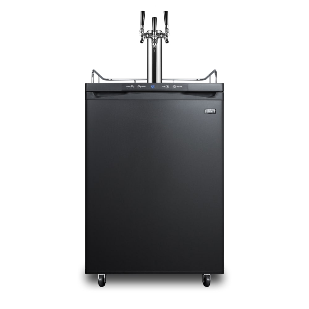 Summit SBC635MTRIPLE 24" Kegerator Beer Dispenser w/ (2) Keg Capacity - (1) Column, Black, 115v