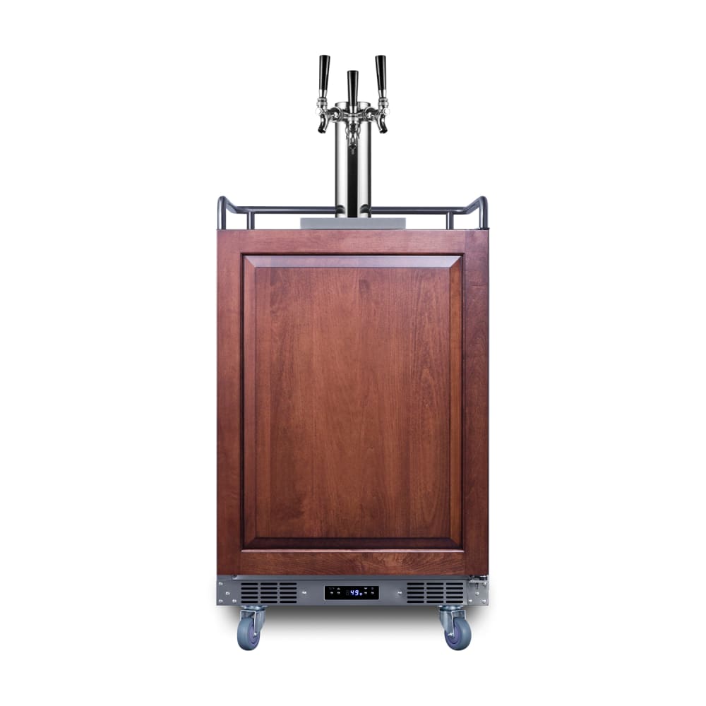Summit SBC682PNRTRIPLE 24" Kegerator Beer Dispenser w/ (2) Keg Capacity - (1) Column, Panel Ready, 115v