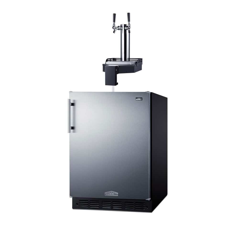 Summit SBC7BRSFLTWADA 24" Floating Tap Kegerator Beer Dispenser w/ (2) Keg Capacity - (1) Column, Stainless, 115v