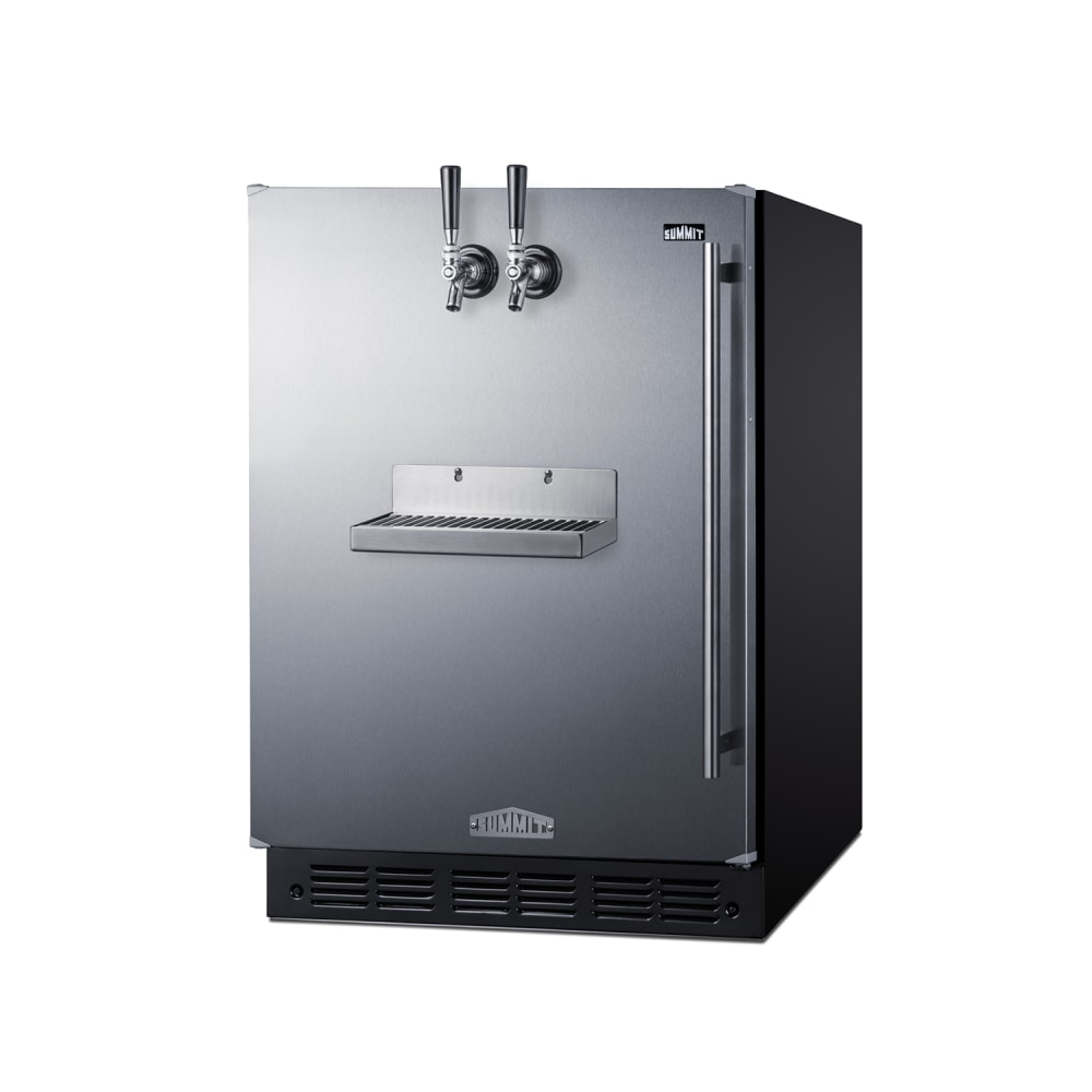 Summit SBC7BRSFRTPADALHD 24" Front Tap Kegerator Beer Dispenser w/ (2) Keg Capacity - Stainless, 115v