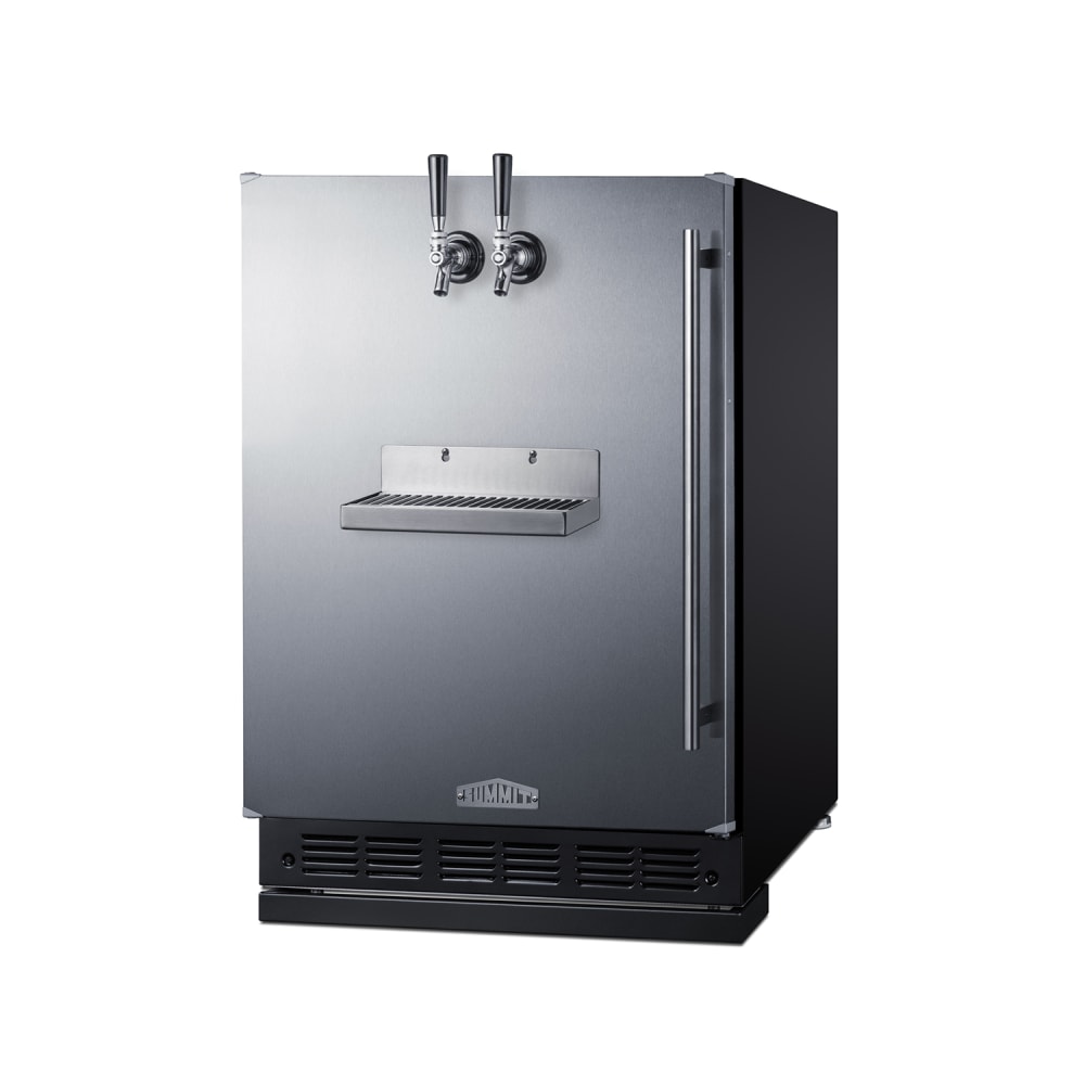 Summit SBC7BRSFRTPLHD 24" Front Tap Kegerator Beer Dispenser w/ (2) Keg Capacity - Stainless, 115v