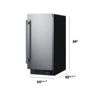 Summit SCFF1533BSS 14 3/4" W Undercounter Freezer w/ (1) Section & (1) Door, 115v thumbnail 5