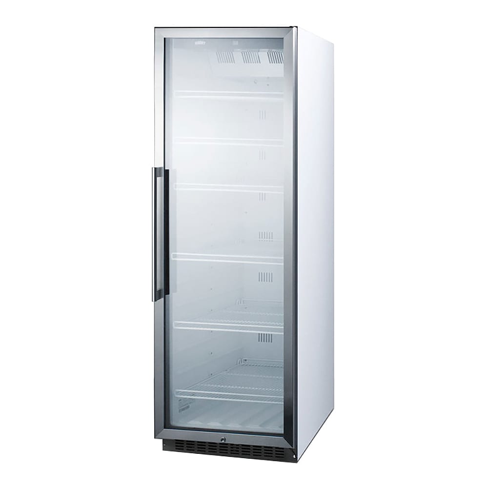 Summit SCR1400W 23 5/8" SCR Series One Section Glass Door Merchandiser - (1) Right Hinge Door, White, 115v