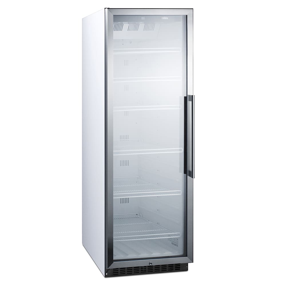 Summit SCR1400WLH 23 5/8" SCR Series One Section Glass Door Merchandiser - (1) Left Hinge Door, White, 115v