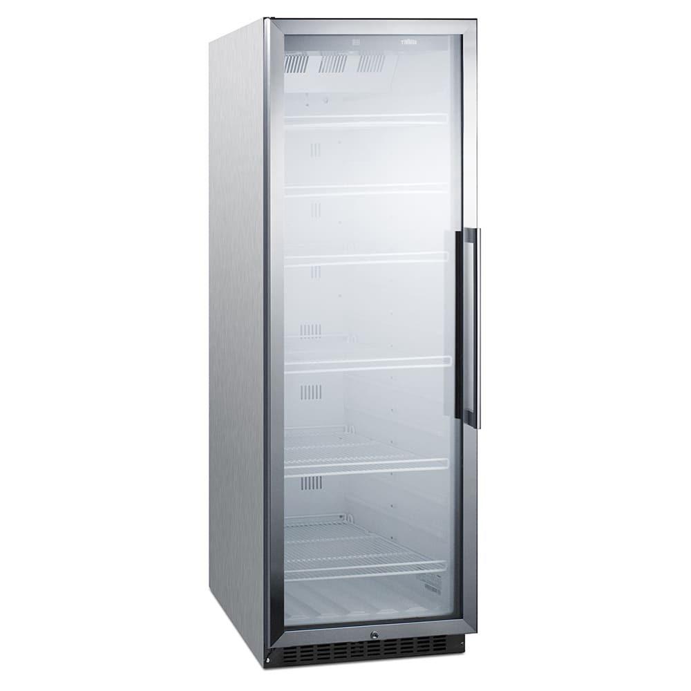 Summit SCR1400WLHCSS 23 5/8" SCR Series One Section Glass Door Merchandiser - (1) Left Hinge Door, Silver, 115v