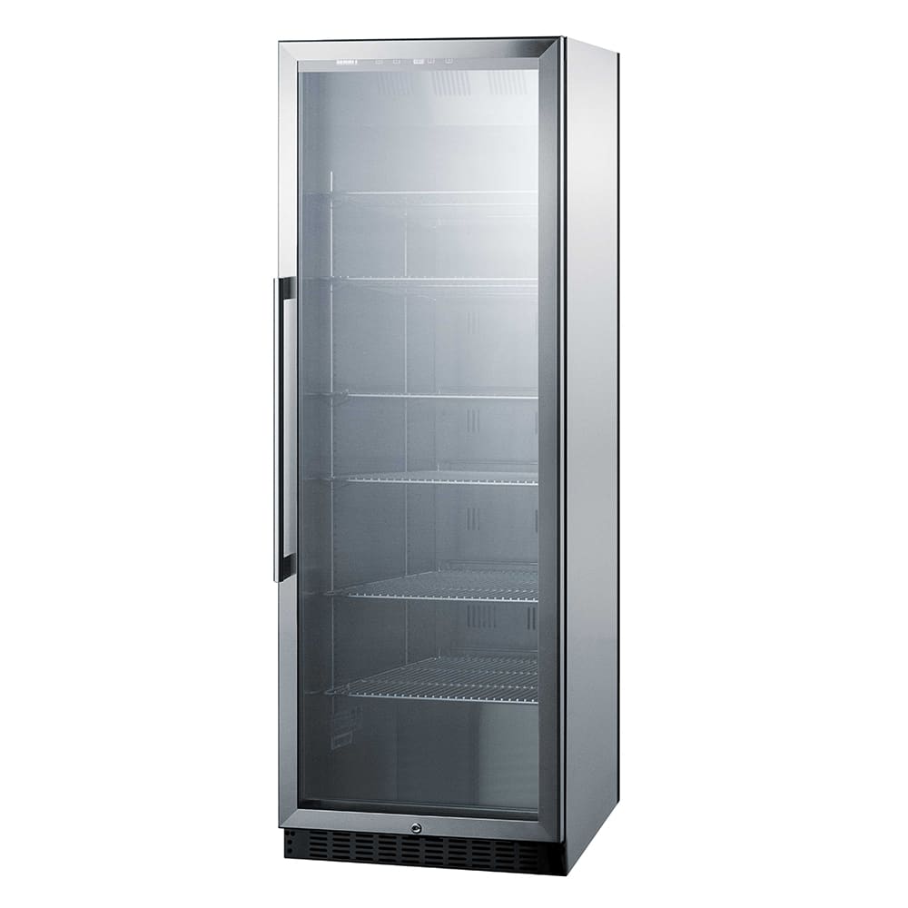 Summit SCR1401CSS 23 5/8" SCR Series One Section Glass Door Merchandiser - (1) Right Hinge Door, Silver, 115v
