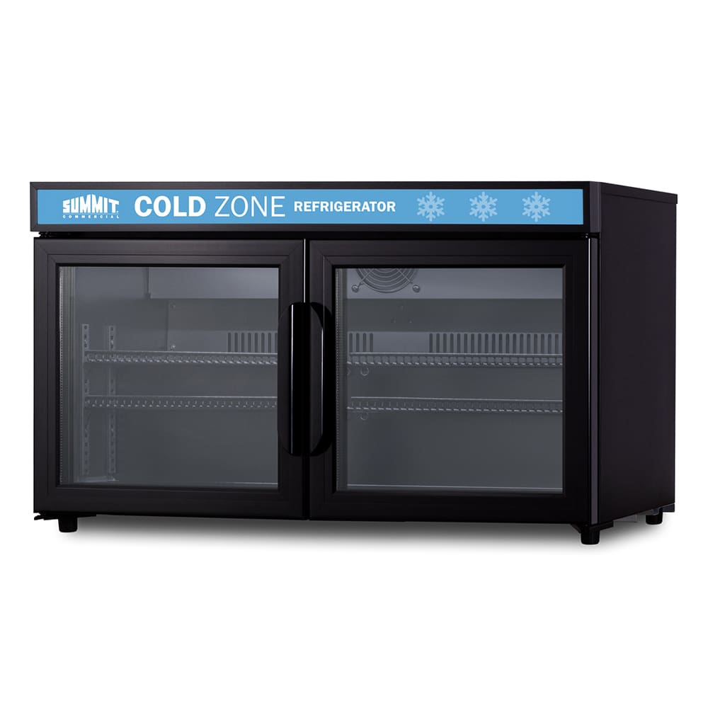 Summit SCR3502D 36" Two Section Countertop Display Refrigerator - Swing Doors, 115v