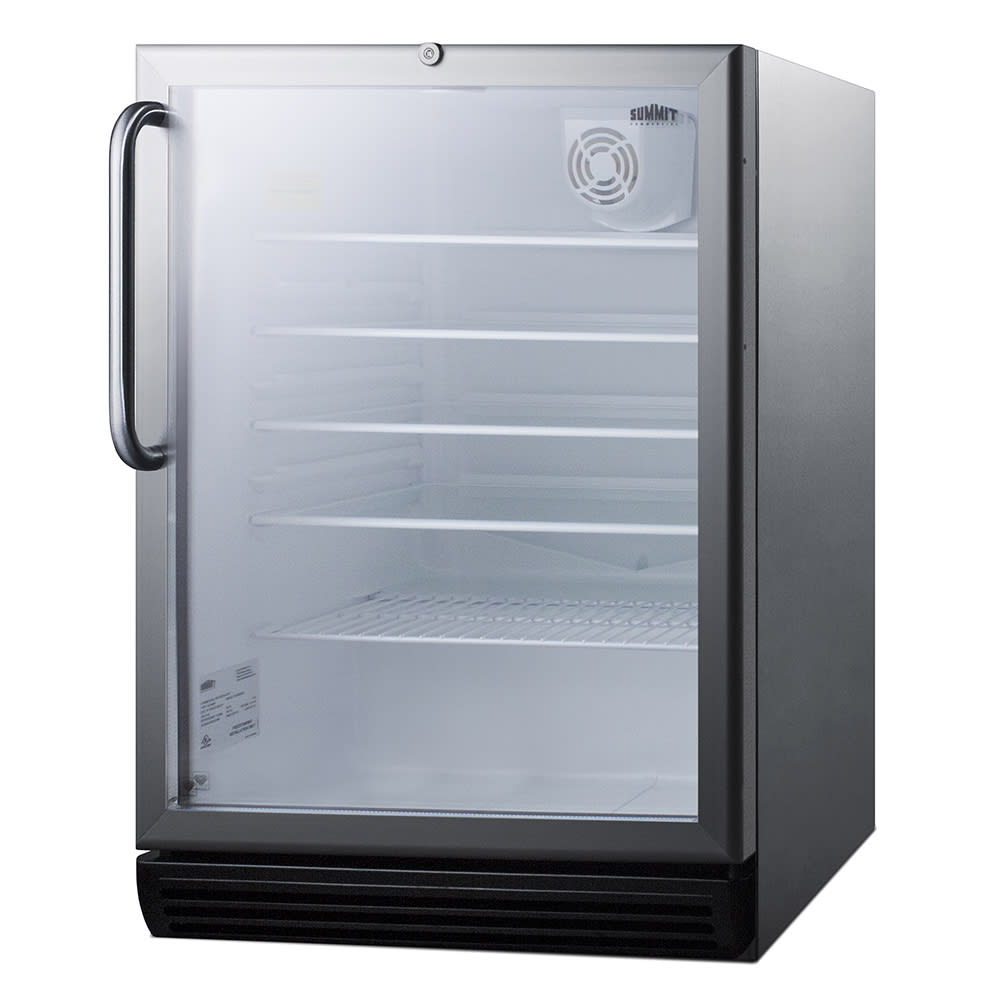 Summit SCR600BGLCSS 23 5/8" W Undercounter Refrigerator w/ (1) Section & (1) Door, 115v