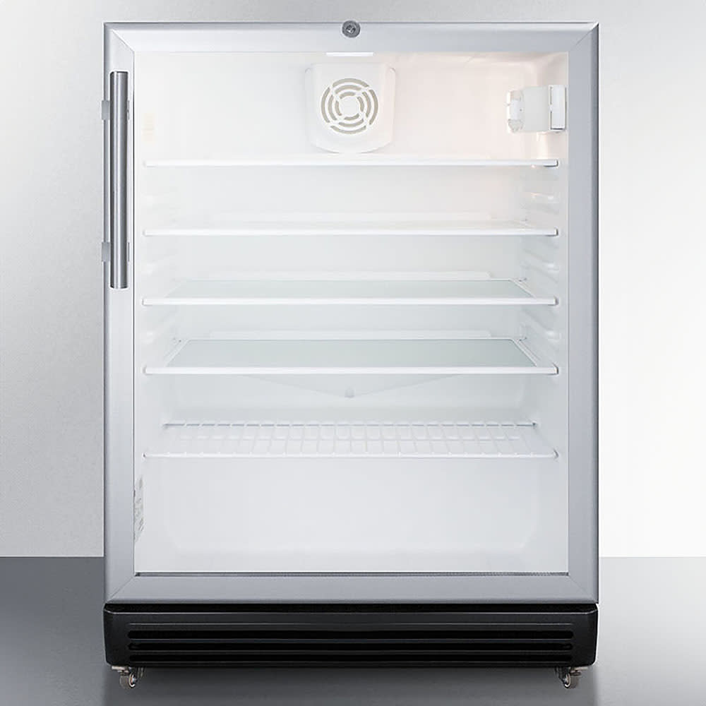 Summit SCR600BGLMBL 23 5/8" W Undercounter Refrigerator w/ (1) Section & (1) Door, 115v