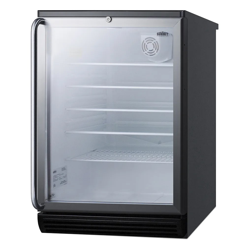 Summit SCR600BGLSH 23 5/8" W Undercounter Refrigerator w/ (1) Section & (1) Door, 115v
