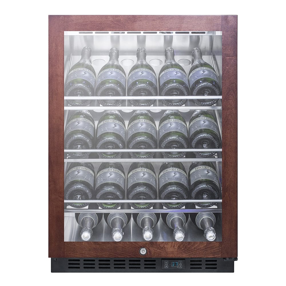 Summit SCR610BLCHPNR 24" One Section Wine Cooler w/ (1) Zone - 20 Bottle Capacity, 115v