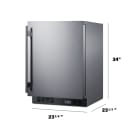 Summit SCR610BLSDCSS 23 5/8"W Undercounter Refrigerator w/ (1) Section & (1) Door, 115v thumbnail 8