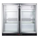 Summit SCR7012DB 35 1/2" Bar Refrigerator - 2 Swinging Glass Doors, Stainless, 115v thumbnail 2