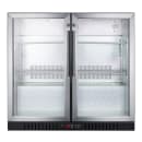Summit SCR7012DBCSS 35 1/2" Bar Refrigerator - 2 Swinging Glass Doors, Stainless, 115v thumbnail 2