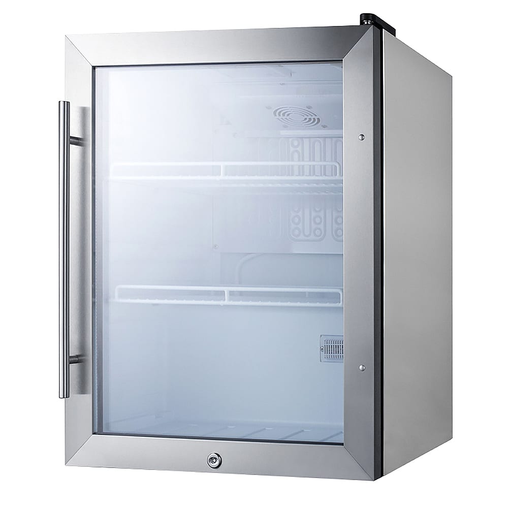 Summit SPR314LOSCSS 2.1 cu ft Outdoor Countertop Refrigerator w/ Glass Door - Stainless Steel, 115v