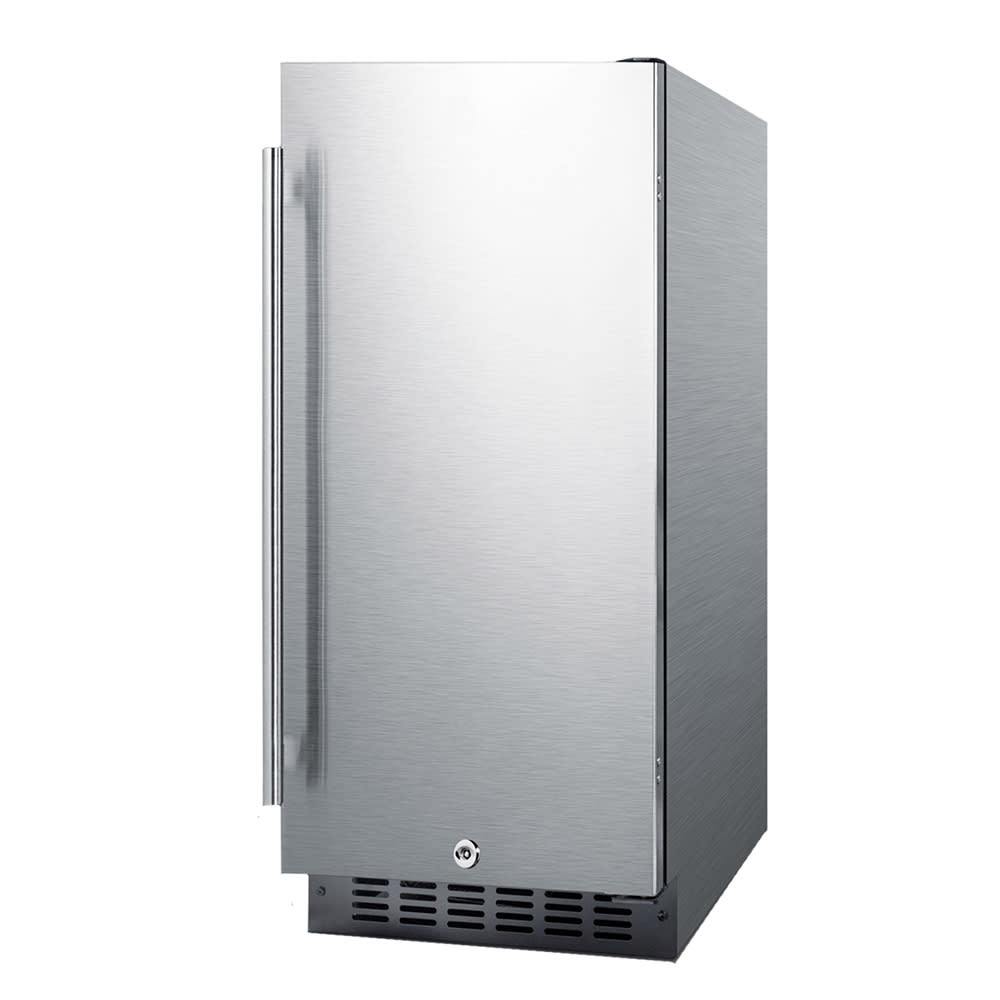 Summit SPR316OSCSS 15"W Undercounter Outdoor Refrigerator w/ (1) Section & (1) Solid Door - Stainless Steel, 115v