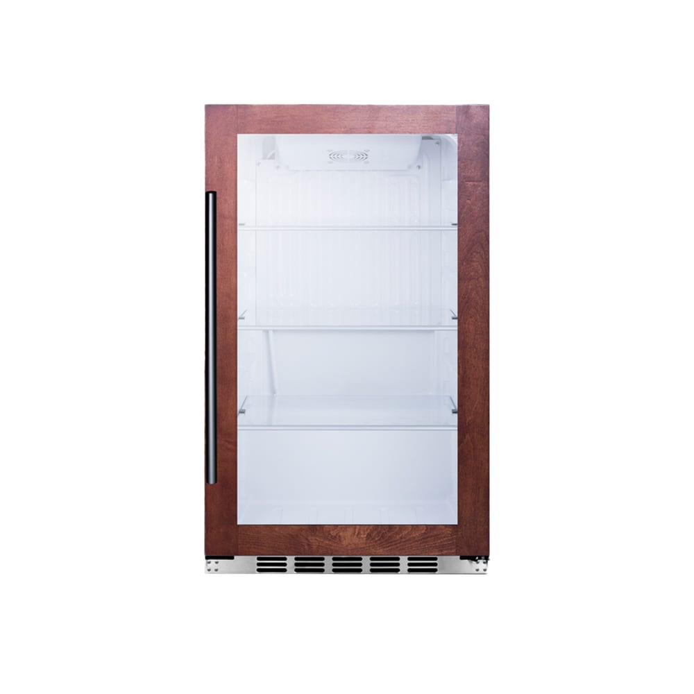 Summit SPR489OSCSSPNR 19"W Undercounter Outdoor Refrigerator w/ (1) Section & (1) Glass Door - Panel Ready, 115v