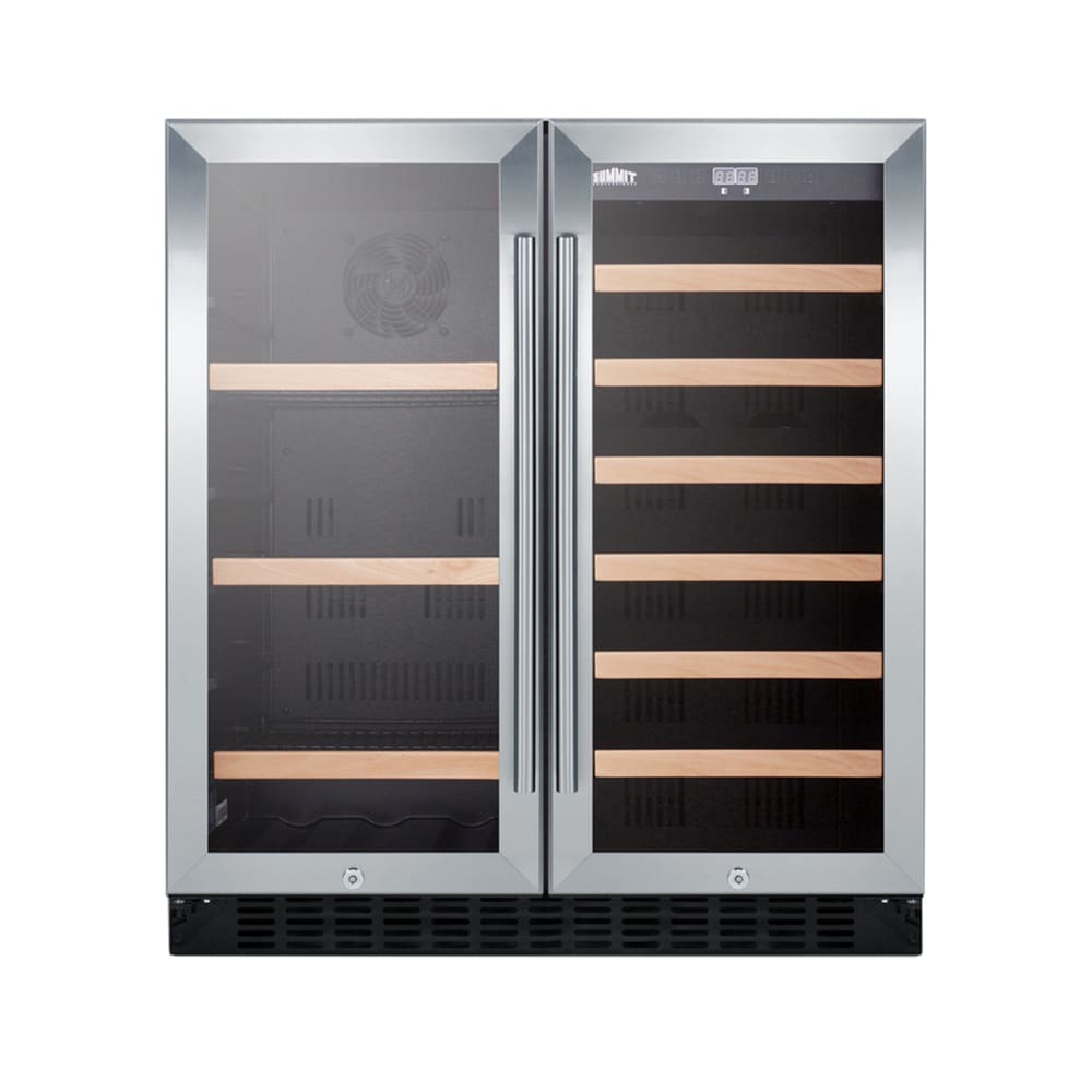 Summit SWBV3071 29 1/2" Two Section Wine Cooler w/ (2) Zones - 33 Bottle Capacity, 115v