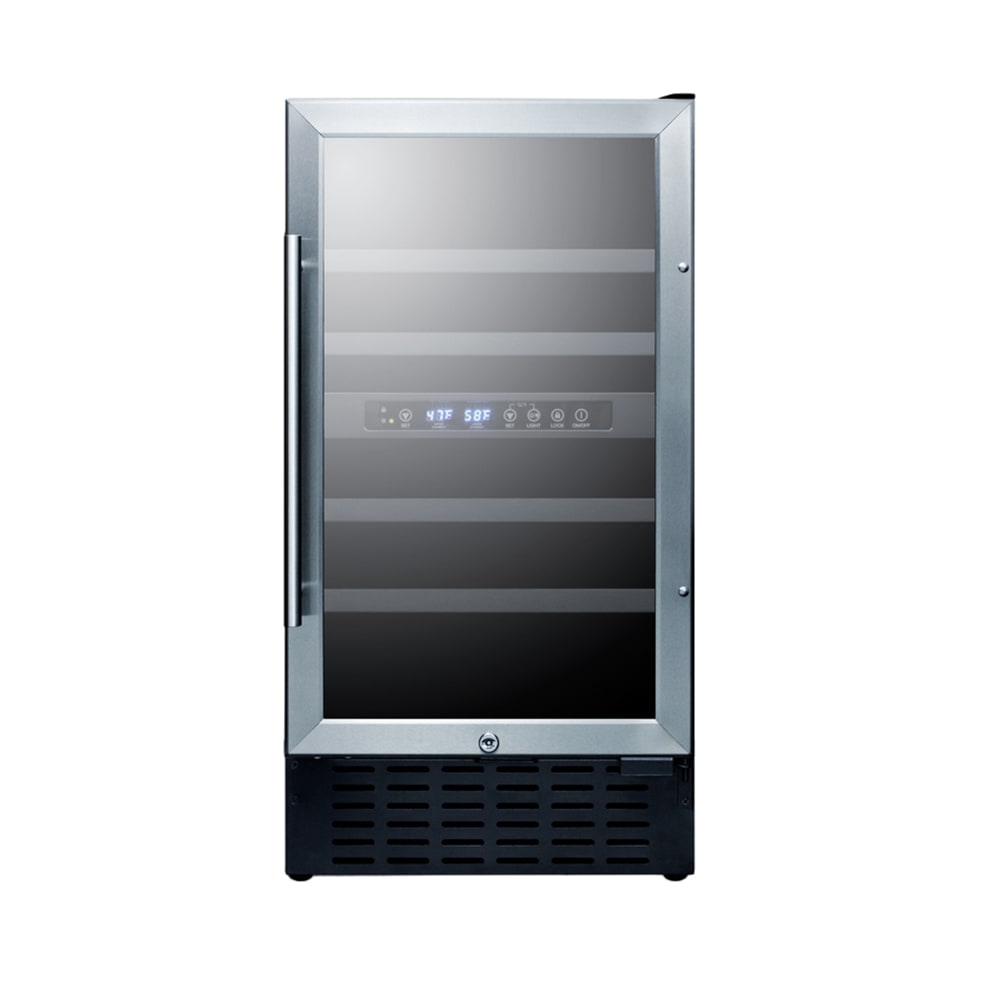 Summit SWC182Z 17 3/4" One Section Wine Cooler w/ (2) Zones - 28 Bottle Capacity, 115v