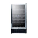 Summit SWC182ZCSS 17 3/4" One Section Wine Cooler w/ (2) Zones - 28 Bottle Capacity, 115v thumbnail 3