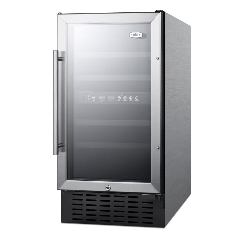 Summit SWC182ZCSSADA 17 3/4" One Section Wine Cooler w/ (2) Zones - 28 Bottle Capacity, 115v