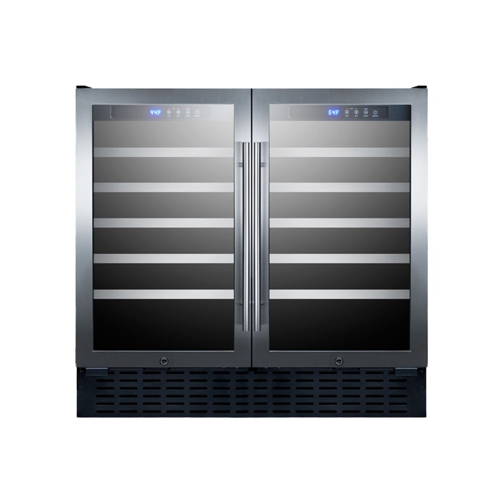 Summit SWC3668 35 3/8" Two Section Wine Cooler w/ (2) Zones - 68 Bottle Capacity, 115v