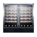 Summit SWC3668 35 3/8" Two Section Wine Cooler w/ (2) Zones - 68 Bottle Capacity, 115v thumbnail 4