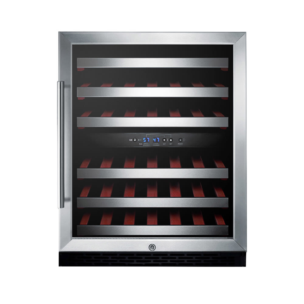 Summit SWC530BLBISTADA 23 5/8" One Section Wine Cooler w/ (2) Zones - 36 Bottle Capacity, 115v