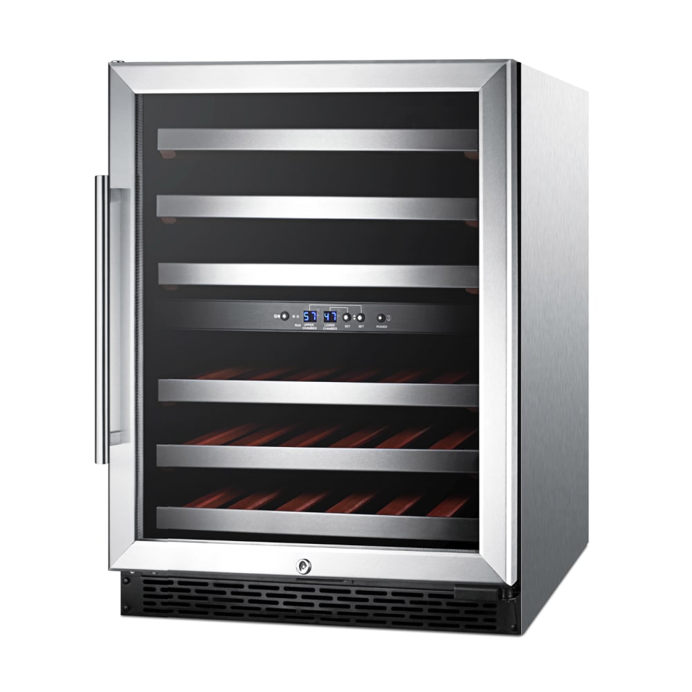 Summit SWC530BLBISTCSSADA 23 5/8" One Section Wine Cooler w/ (2) Zones - 36 Bottle Capacity, 115v